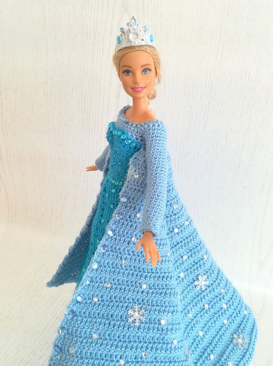 Patrones de vestidos para muñecas barbie a crochet