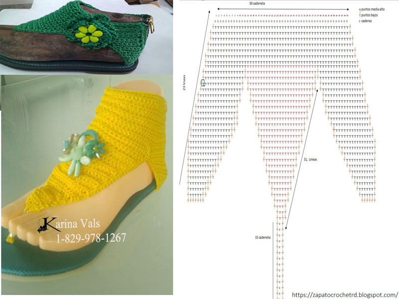 60 Patrones de sandalias, botas tejidas en crochet - Crochetisimo