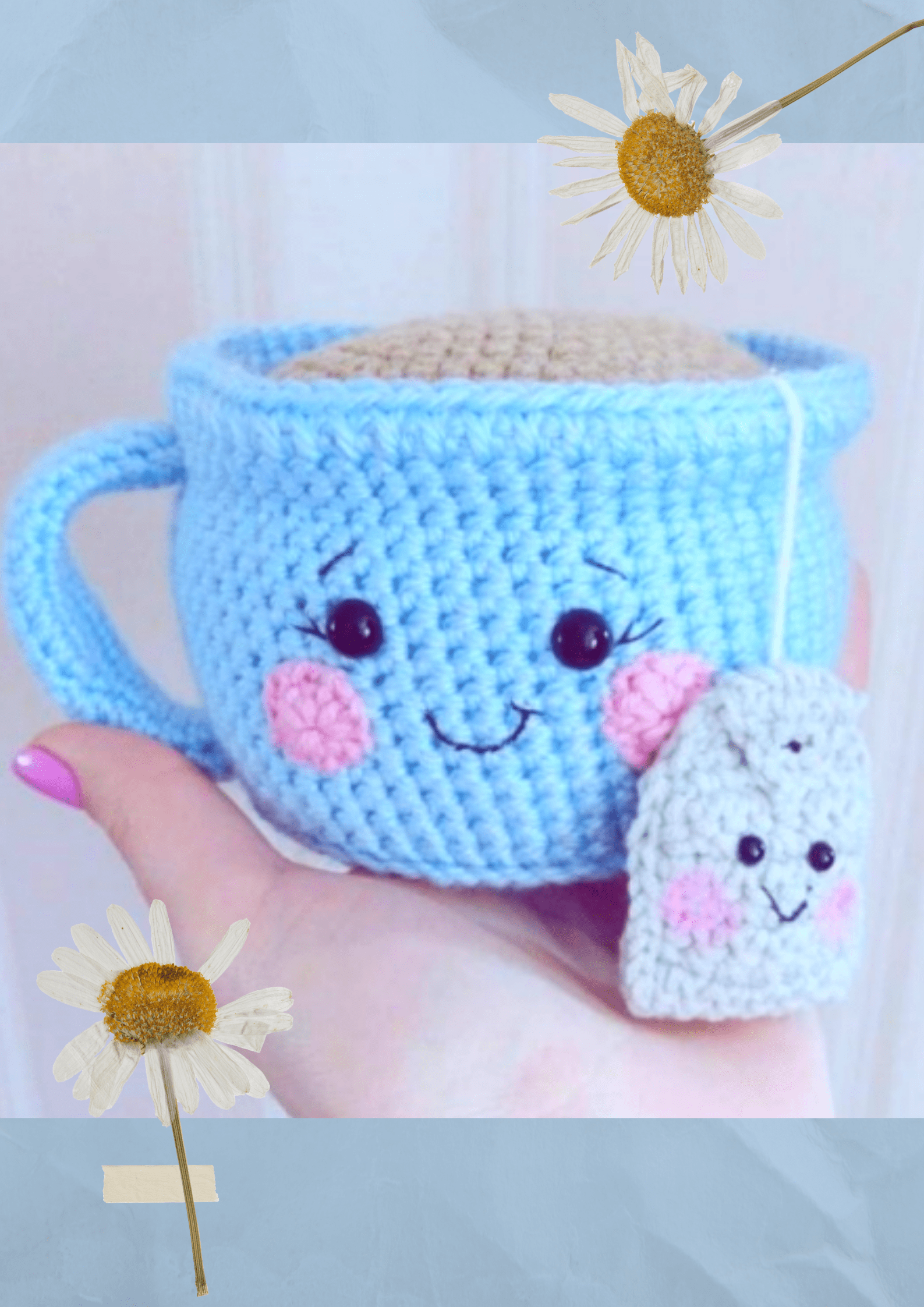 Patrón gratis Taza de te amigurumi, paso a paso en español