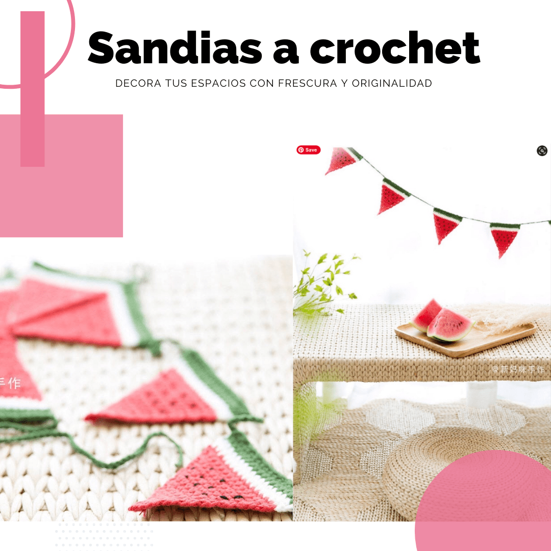 Decora tus espacios con la frescura de un trozo de sandia a crochet