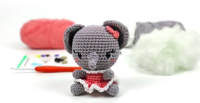 PATRÓN GRATIS Elefante Juguete Amigurumi paso a paso