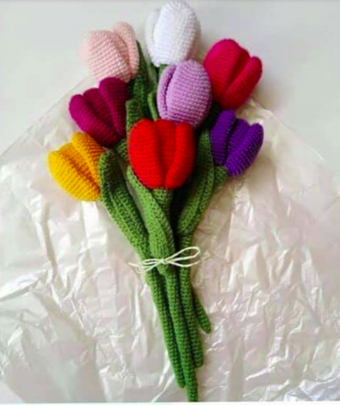 PATRÓN GRATIS de Tulipán  Amigurumi paso a paso