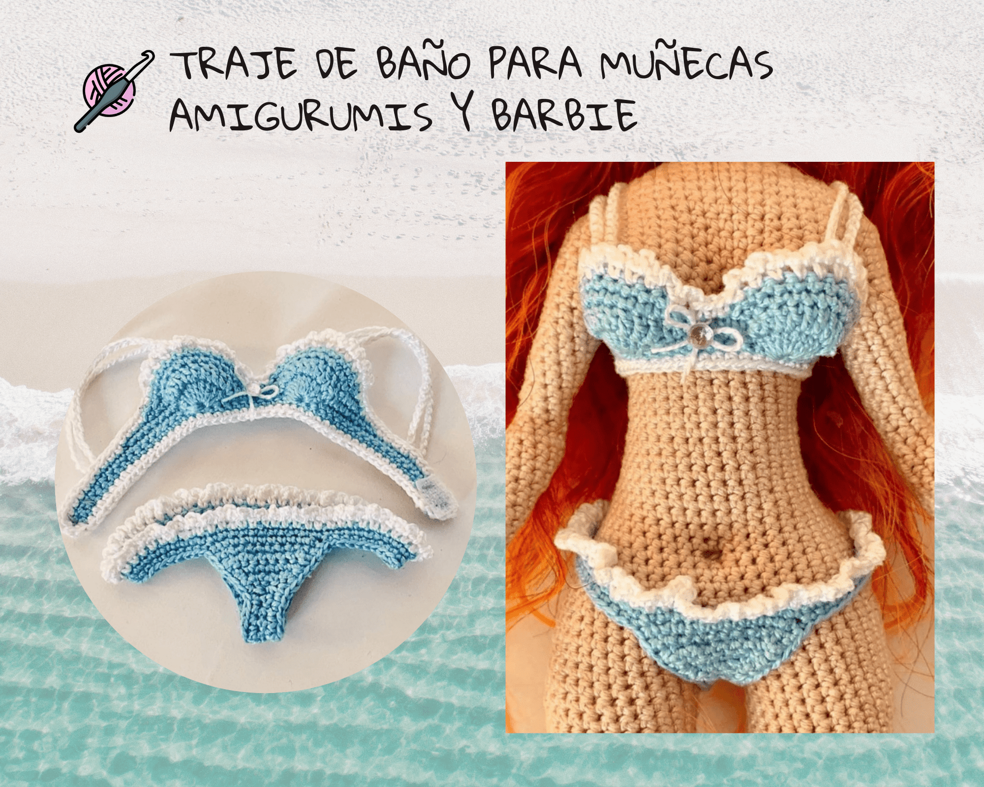 TRAJE DE BAÑO PARA MUÑECAS AMIGURUMIS Y BARBIE