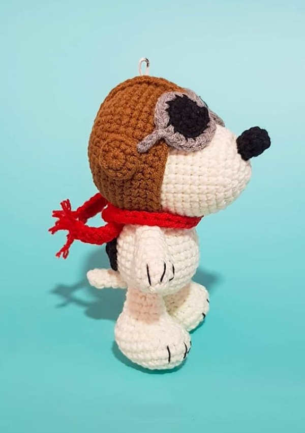 PATRÓN GRATIS  Snoopy  Aviador Juguete Amigurumi paso a paso