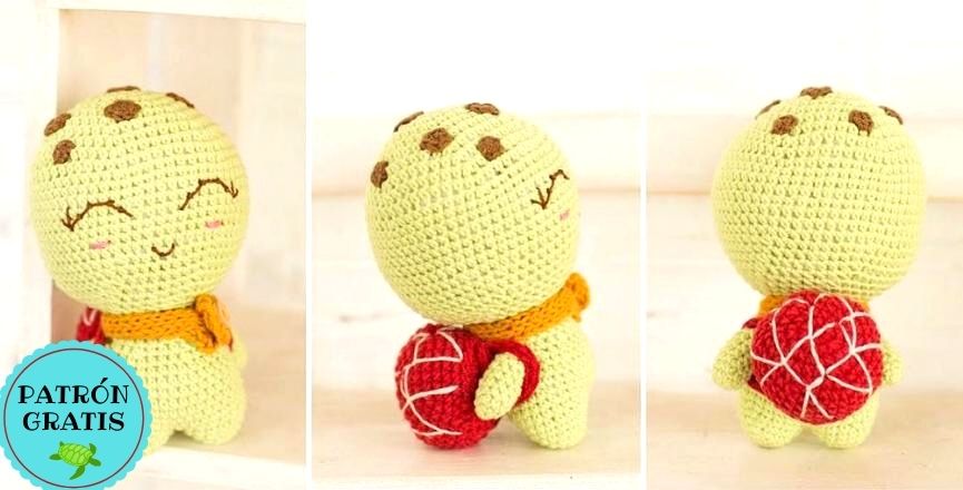 PATRÓN GRATIS Tortuga Sonriente Amigurumi paso a paso