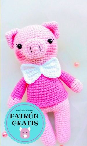 PATRÓN GRATIS  Piggy con Lazo Amigurumi paso a paso en español