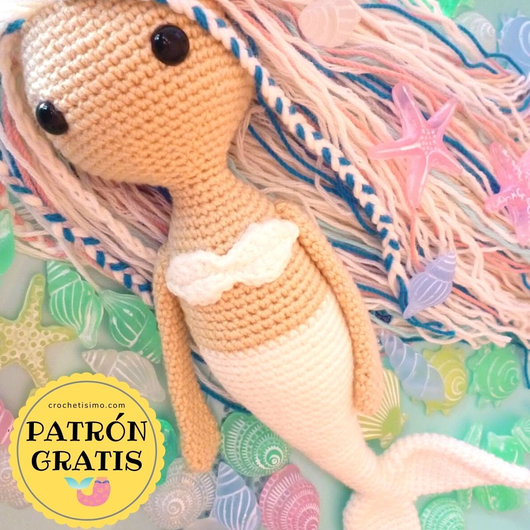 PATRÓN GRATIS Sirena Blanca Amigurumi paso a paso en español