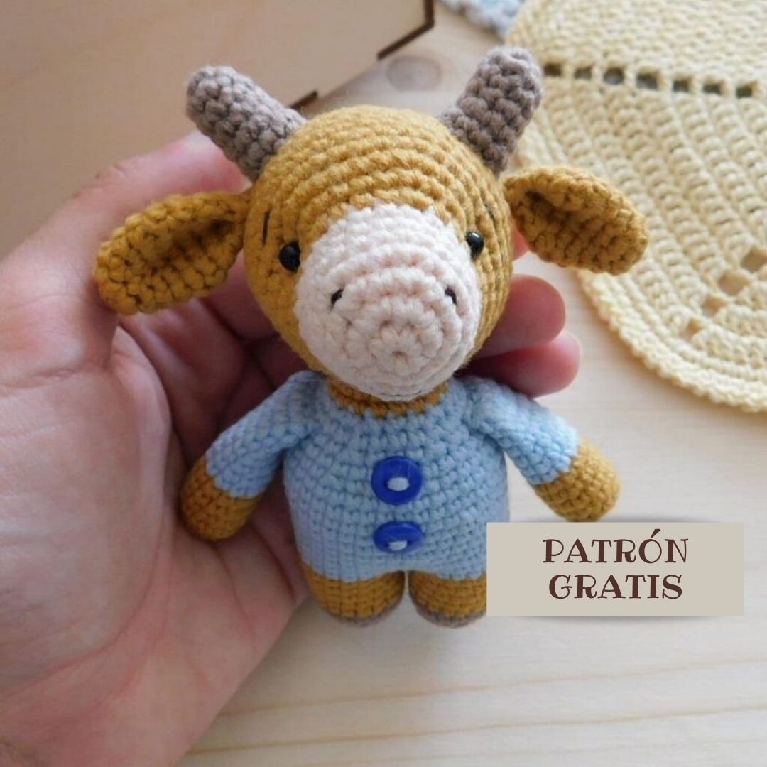 PATRÓN GRATIS Pequeña vaquita Amigurumi paso a paso