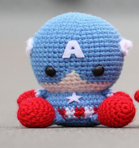 PATRÓN GRATIS Capitan America Kawaii paso a paso