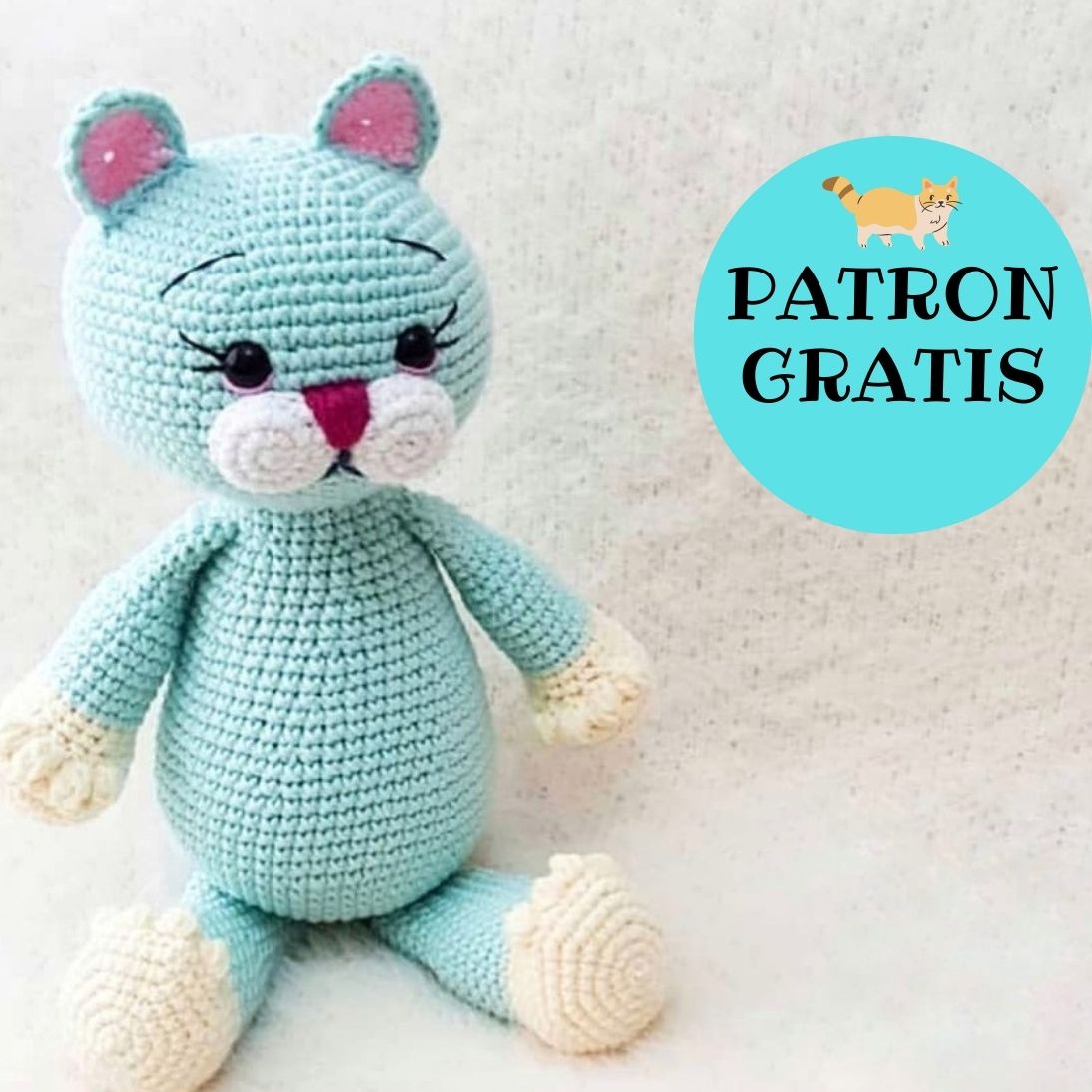 PATRÓN GRATIS Gato Azul Amigurumi a paso a paso