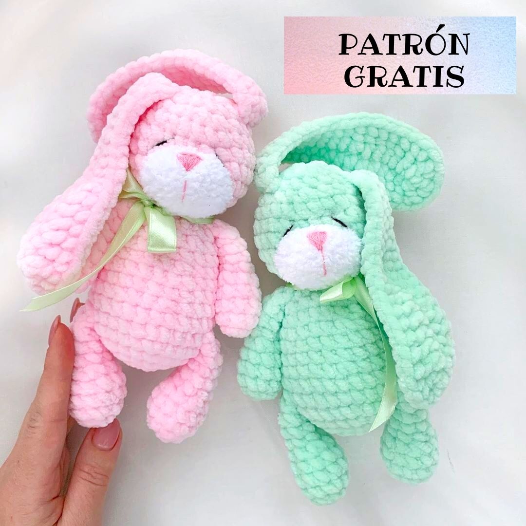 PATRÓN GRATIS Conejos de Felpa Amigurumi paso a paso en español