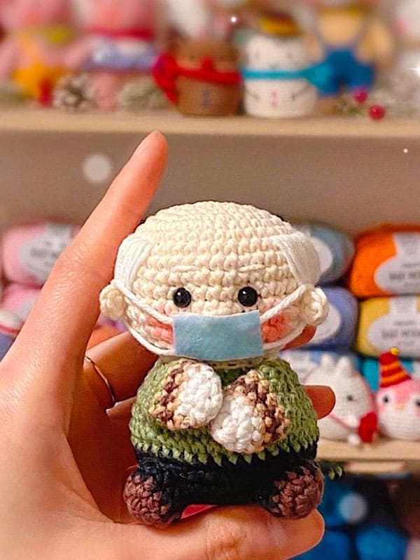 PATRÓN GRATIS Abuelo Amigurumi paso a paso