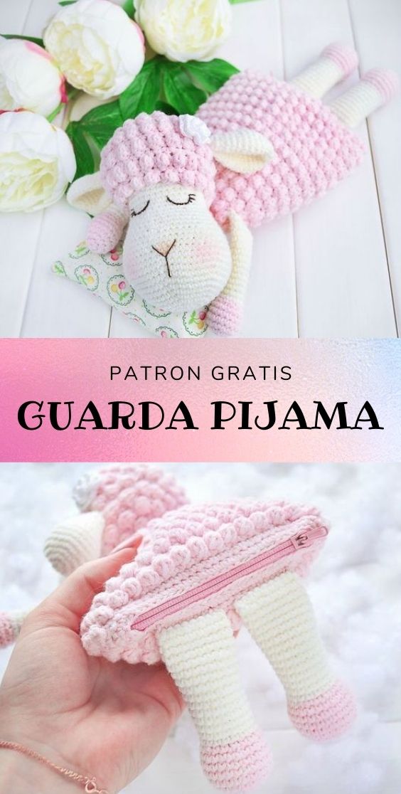 PATRÓN GRATIS Guarda Pijama de Oveja a crochet paso a paso