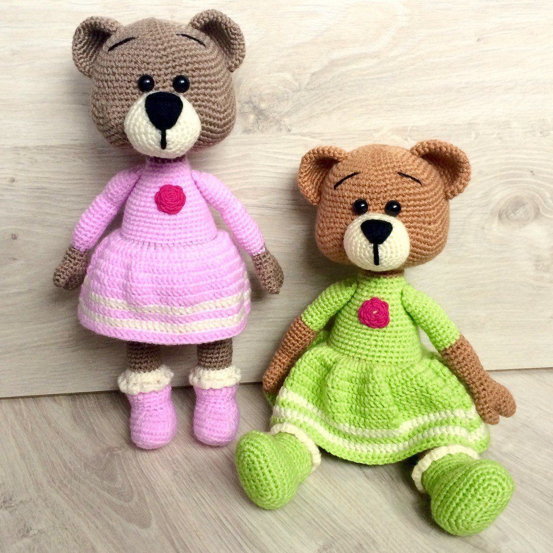 PATRON GRATIS Ositas de peluche con vestido a crochet