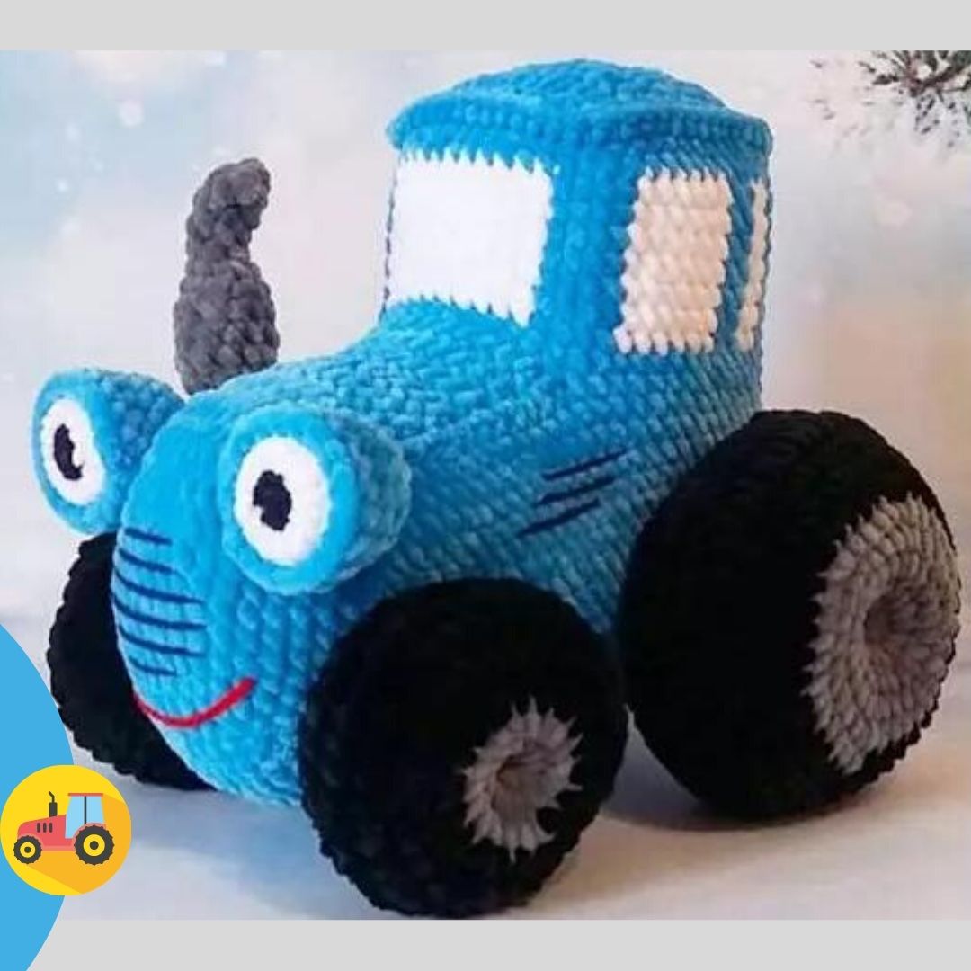 PATRON GRATIS Tractor Azul Amigurumi