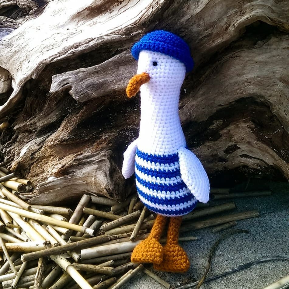 PATRÓN GRATIS Gaviota Amigurumi paso a paso