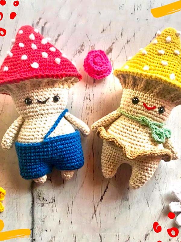 PATRON GRATIS Hongos Amigurumi paso a paso
