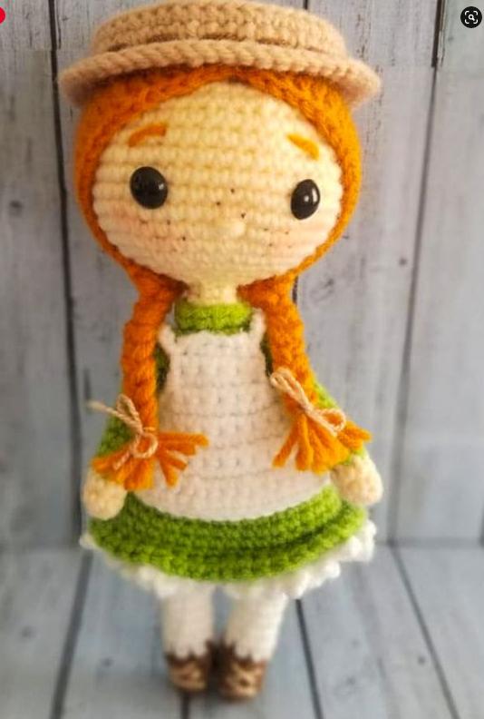 PATRÓN GRATIS Anne Shirley Amigurumi paso a paso