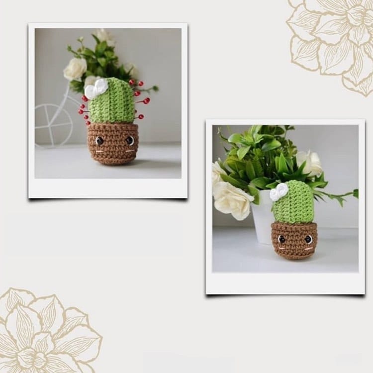PATRON GRATIS Mini Cactus Amigurumi (español)