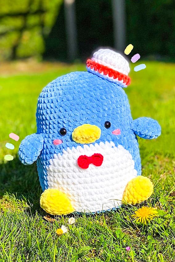 PATRON GRATIS Pinguino Blue Peluche de Felpa Amigurumi