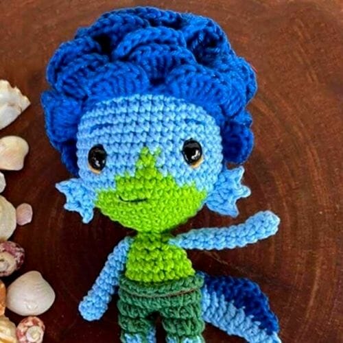 PATRÓN GRATIS Luca Paguro Azul Amigurumi paso a paso