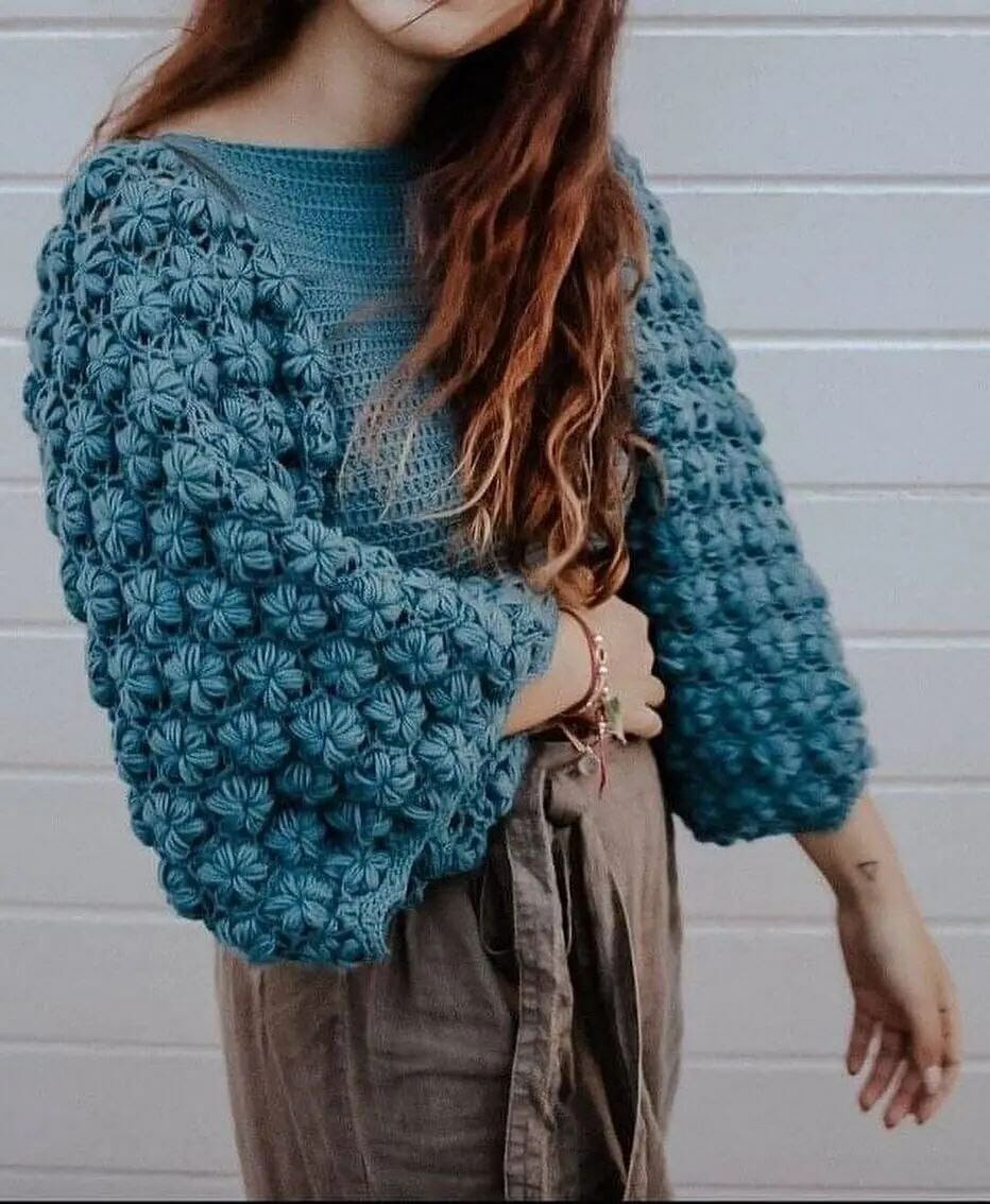 PATRÓN GRATIS Jersey a crochet con Punto Fantasía