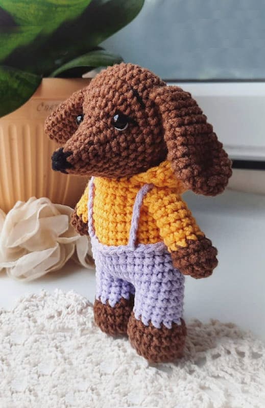 PATRON GRATIS Perro Salchicha Amigurumi paso a paso