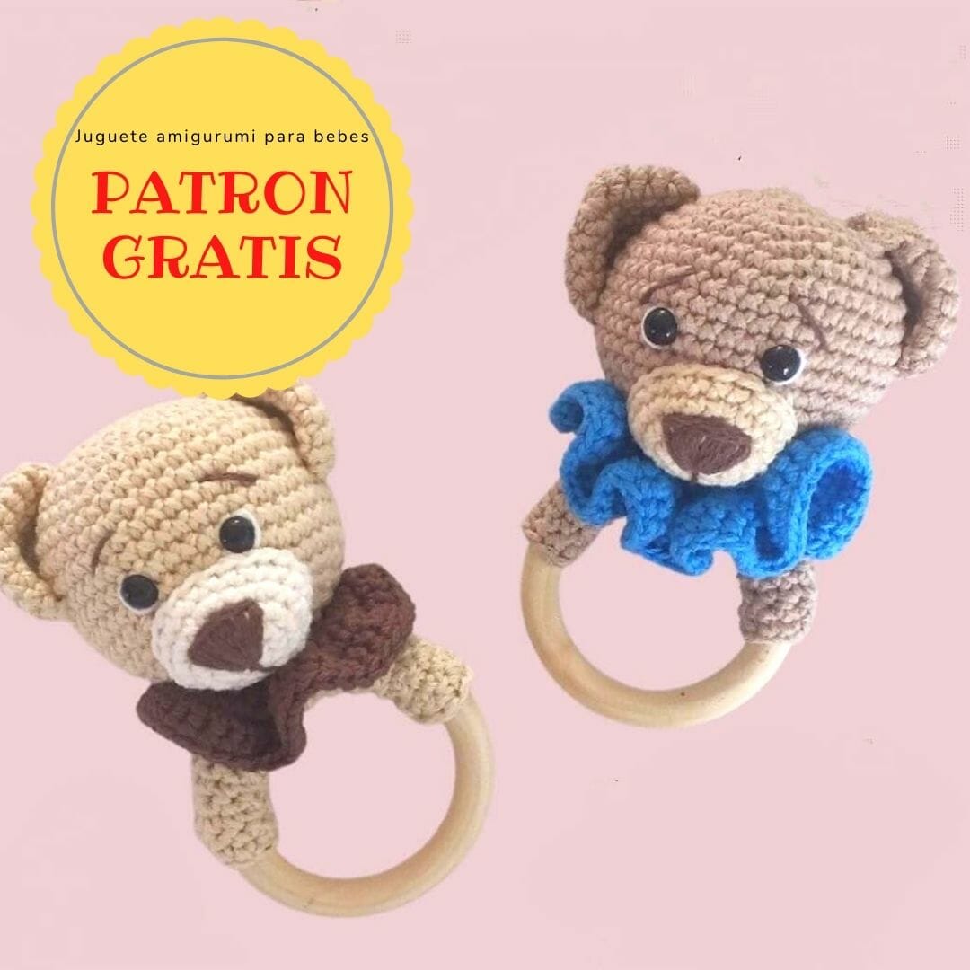 PATRON GRATIS Sonaje de Osito Juguete para bebes Amigurumi