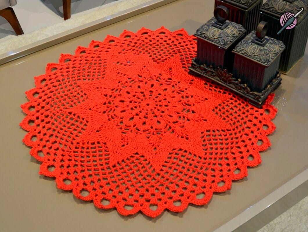 PATRÓN GRATIS Carpeta Decorativa a Crochet Navideña