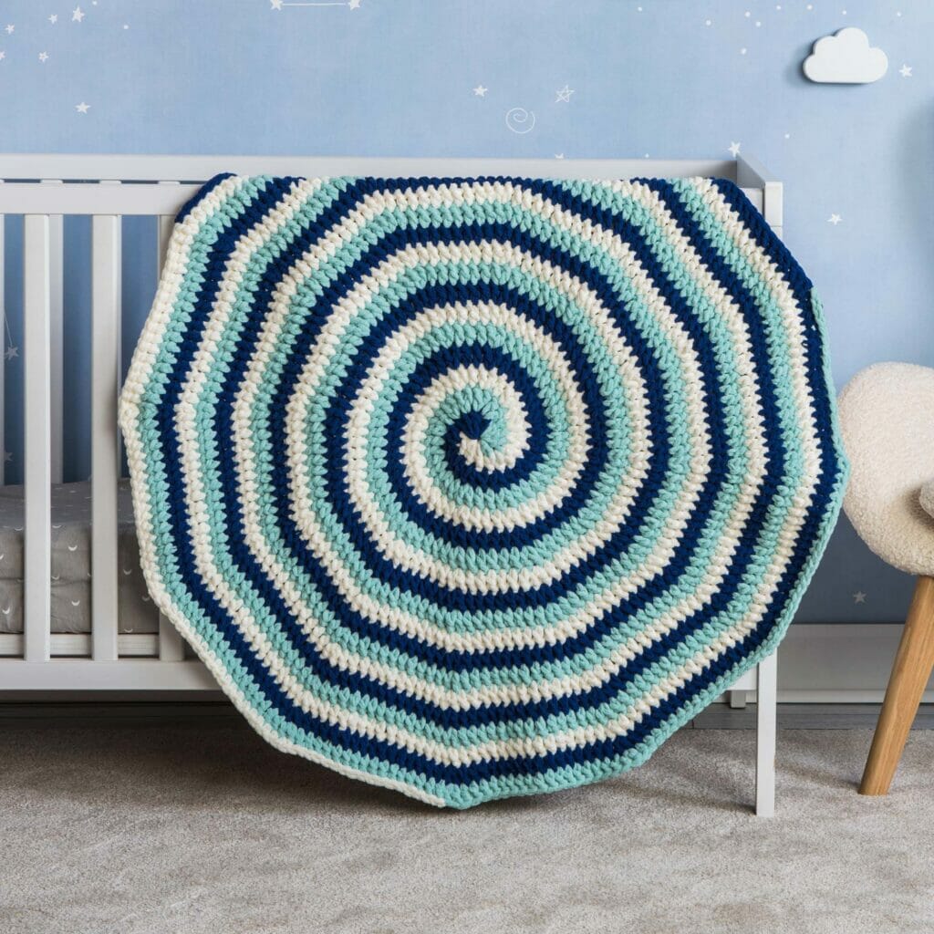PATRÓN GRATIS Manta Spiral para Bebé en Crochet