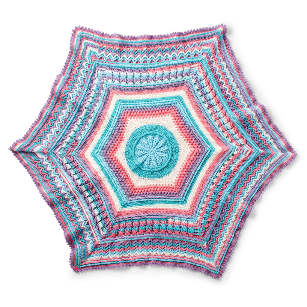PATRÓN GRATIS Hermosa Manta Hexagonal Afgana en Crochet