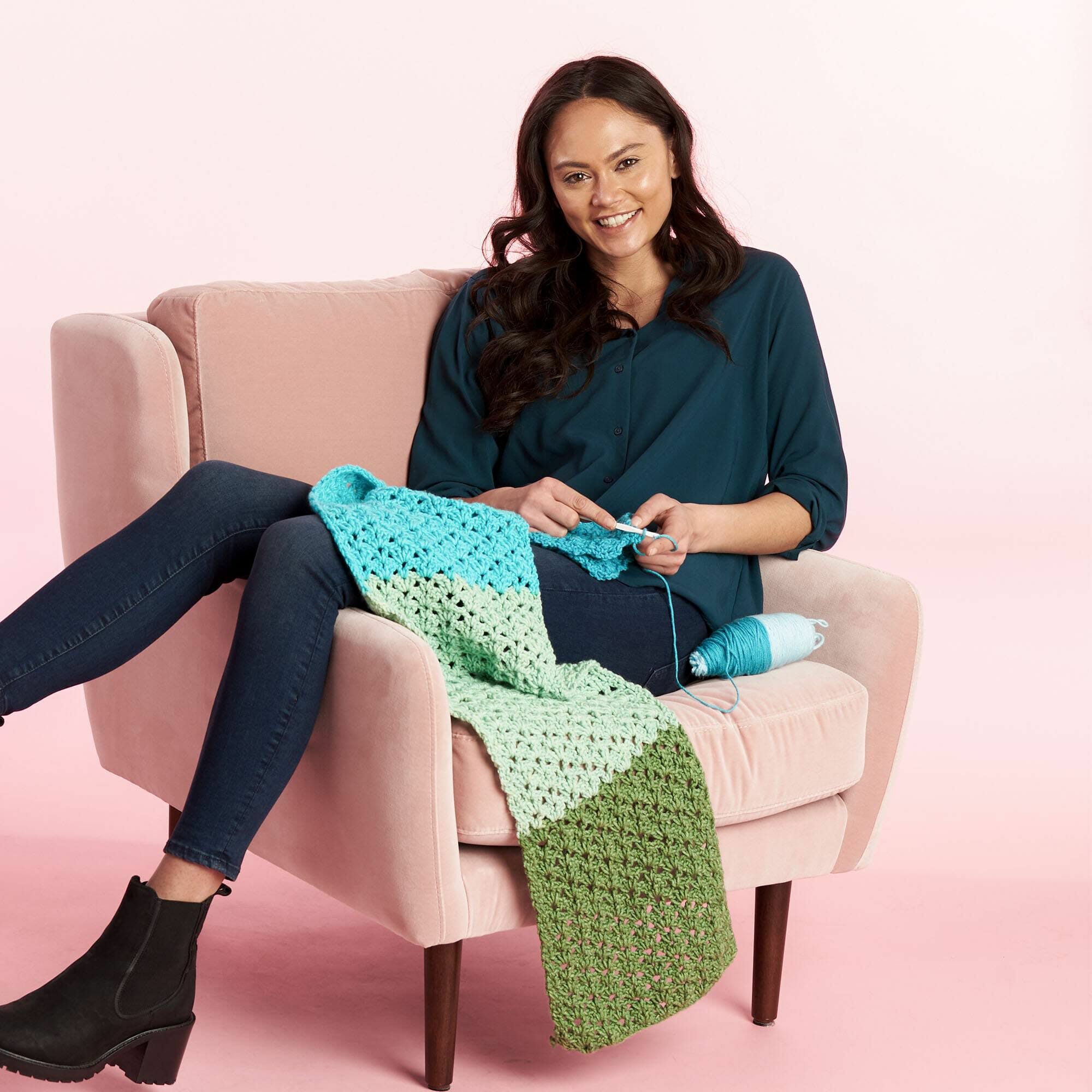 PATRÓN GRATIS Bufanda Punto Calado V en Crochet (Muy fácil)