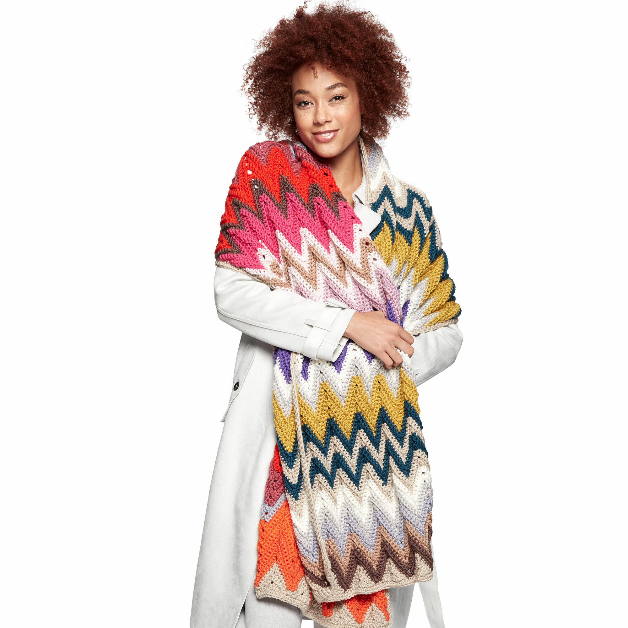 PATRÓN GRATIS Chal Rectangular en Zig-zag en Crochet