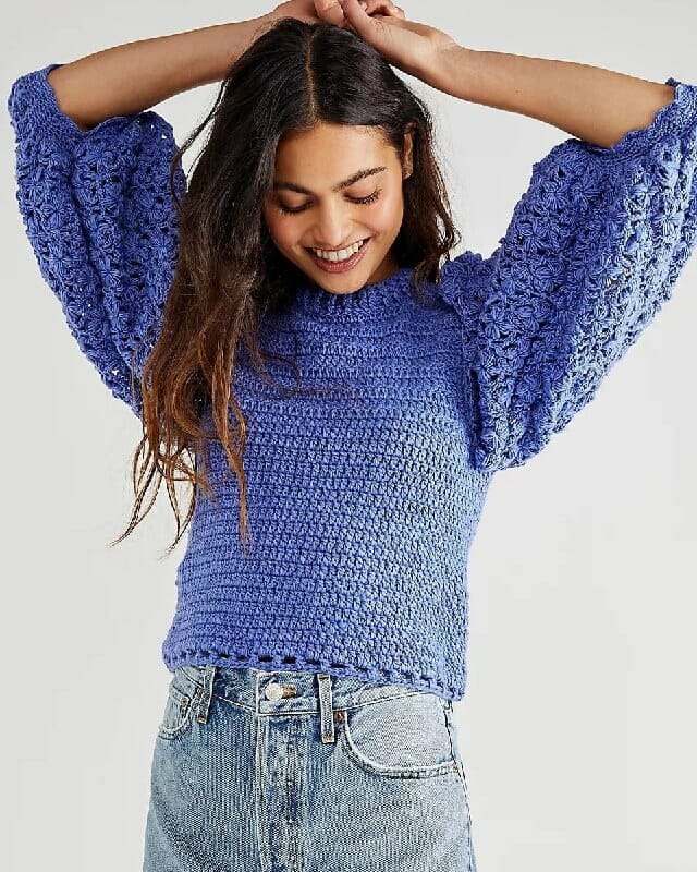 PATRÓN GRATIS Jersey de Punto Jazmín  a Crochet