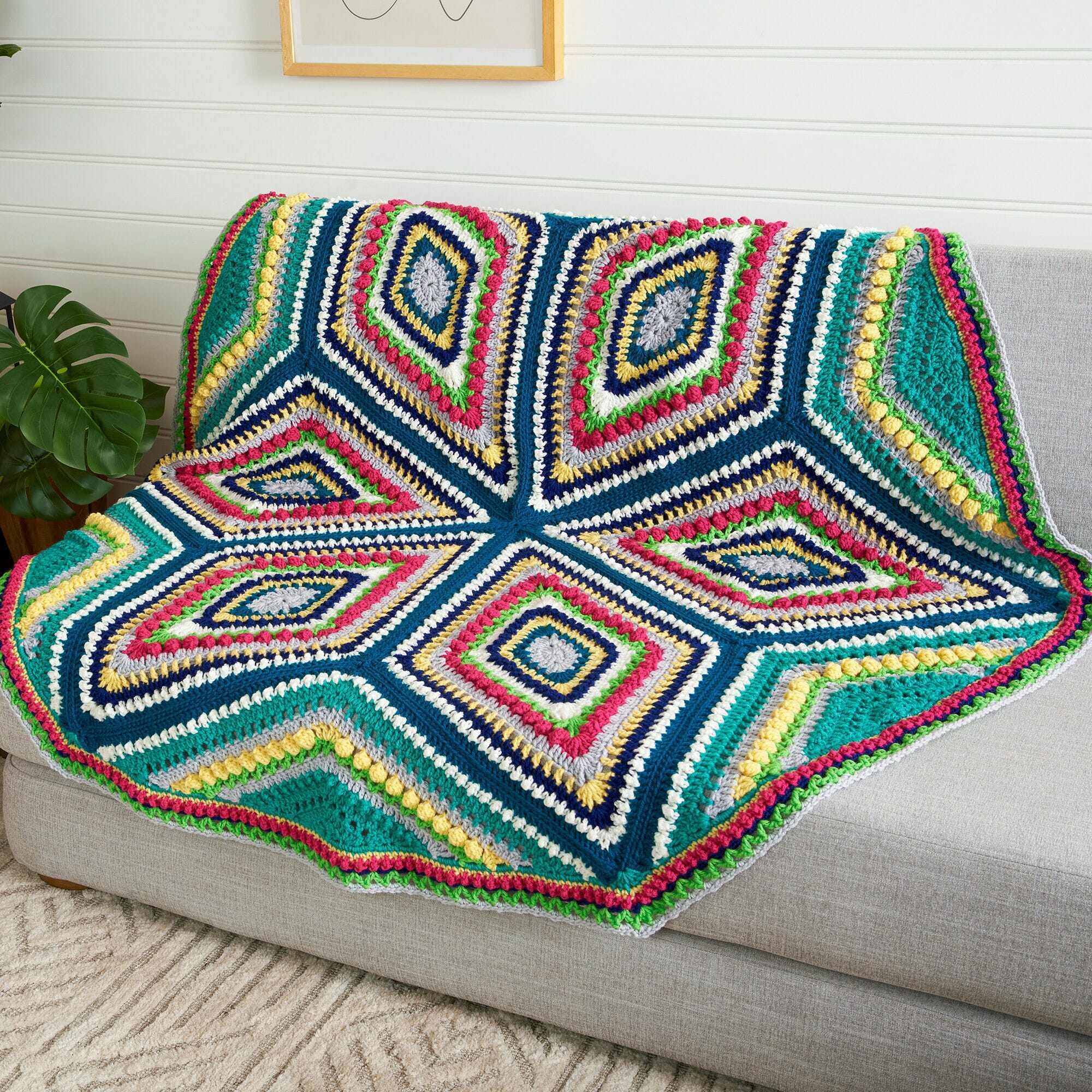 PATRÓN GRATIS Manta Hexagonal Afgana en Crochet