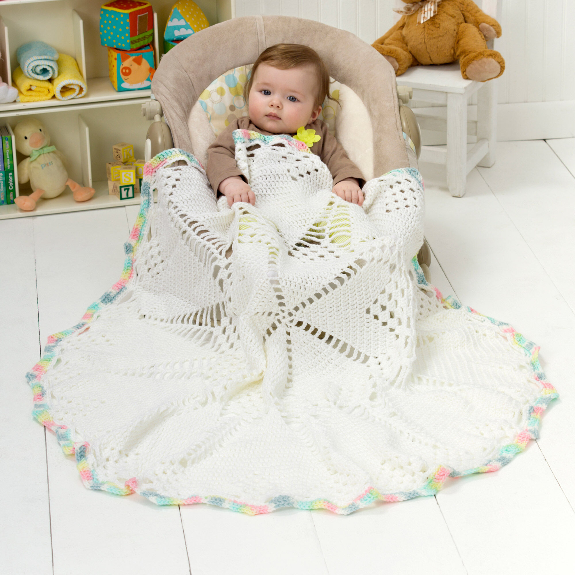 PATRÓN GRATIS Manta de Bebé en Patrón de Estrella a Crochet