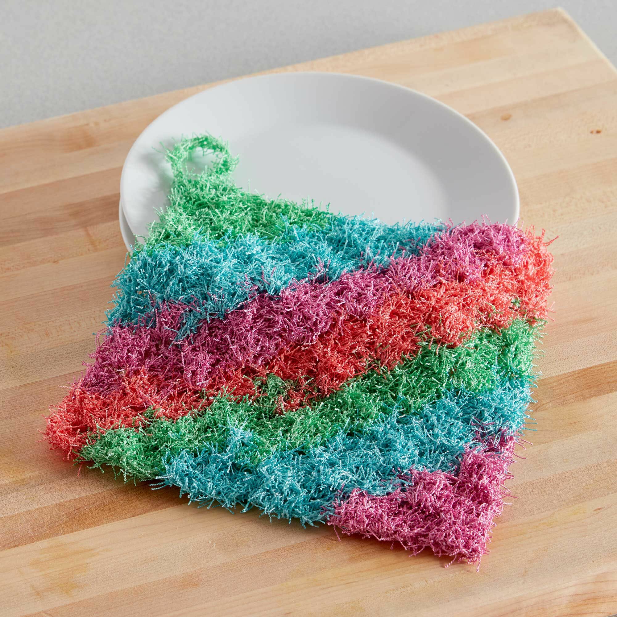 PATRÓN GRATIS Paño de Cocina Multicolor en Crochet