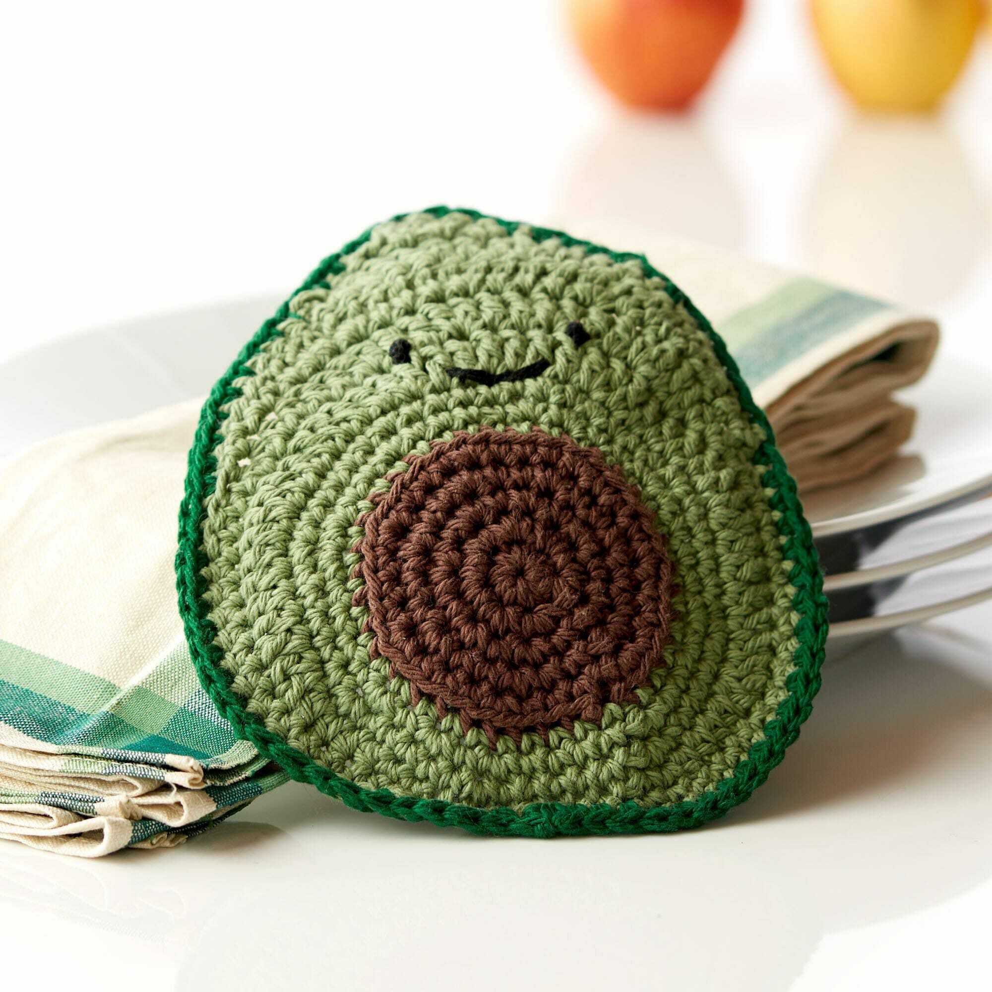PATRÓN GRATIS Paño de Cocina Decorativo en Forma de Aguacate a Crochet