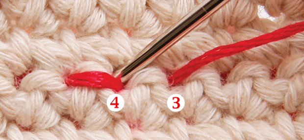 Como pespuntear en crochet paso 02