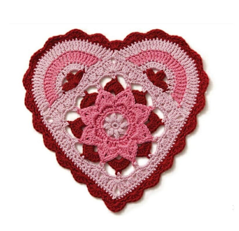 PATRÓN GRATIS Mandala Corazón a Crochet