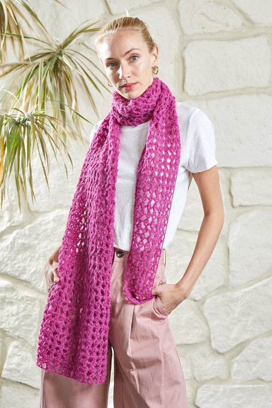 PATRÓN GRATIS Bufanda Femenina de Puntos Calado