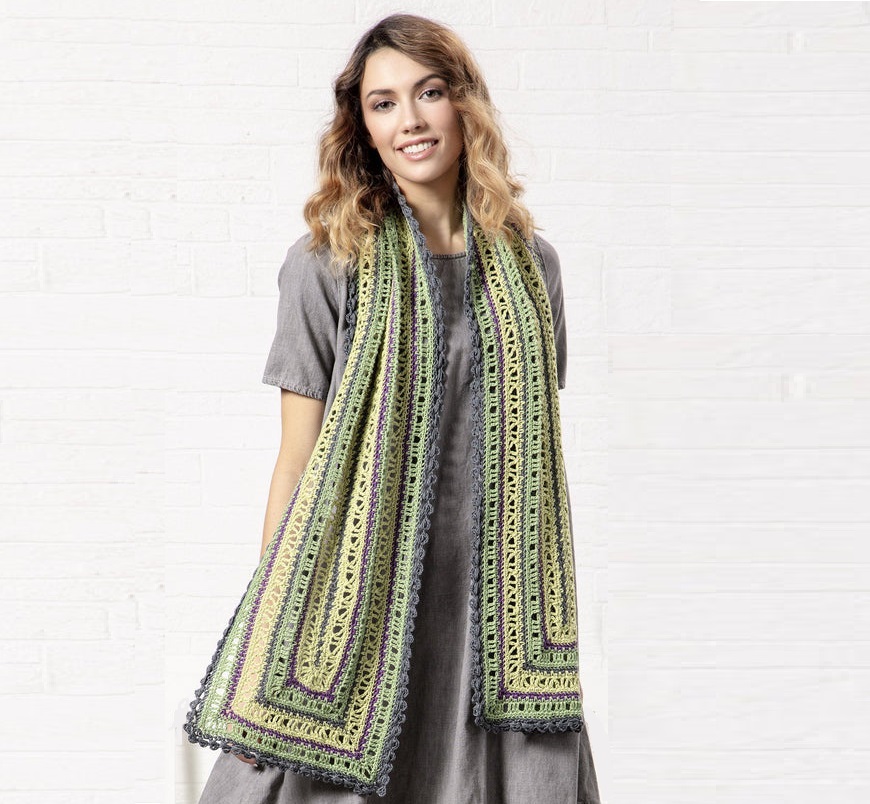 PATRÓN GRATIS Bufanda Perpendicular a Crochet