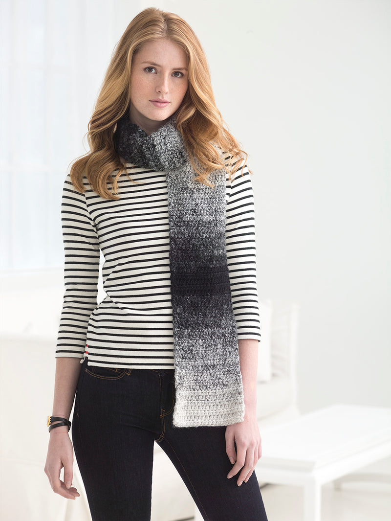 PATRÓN GRATIS Bufanda Degradado Neutro en Puntos Altos | FÁCIL |