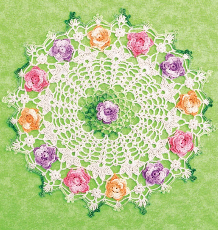 PATRÓN GRATIS Carpeta «Jardín de Flores» a Crochet