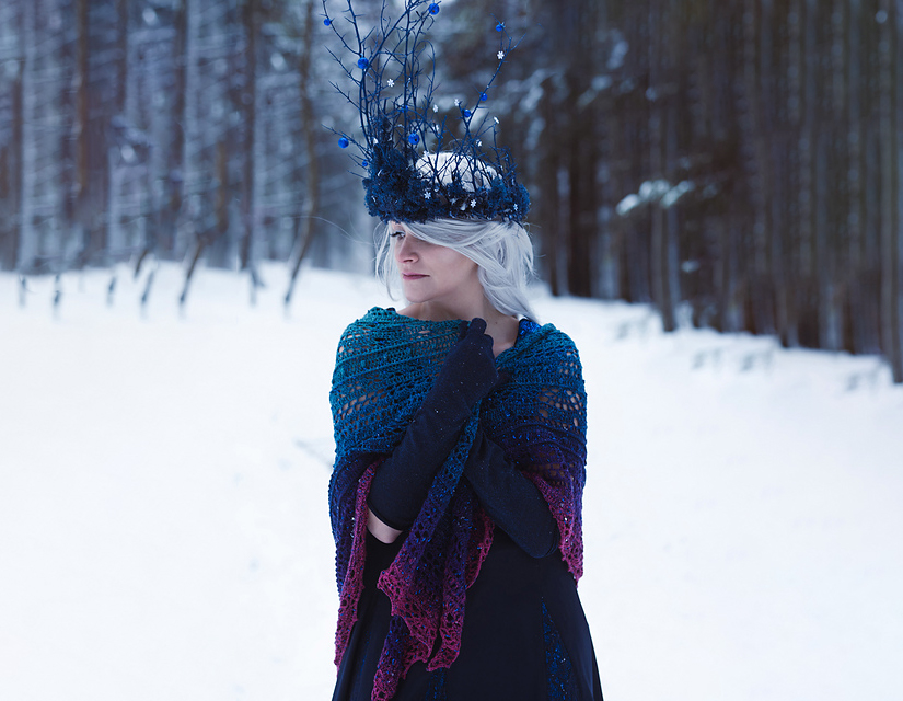 PATRÓN GRATIS Chal Reina de Hielo a Crochet