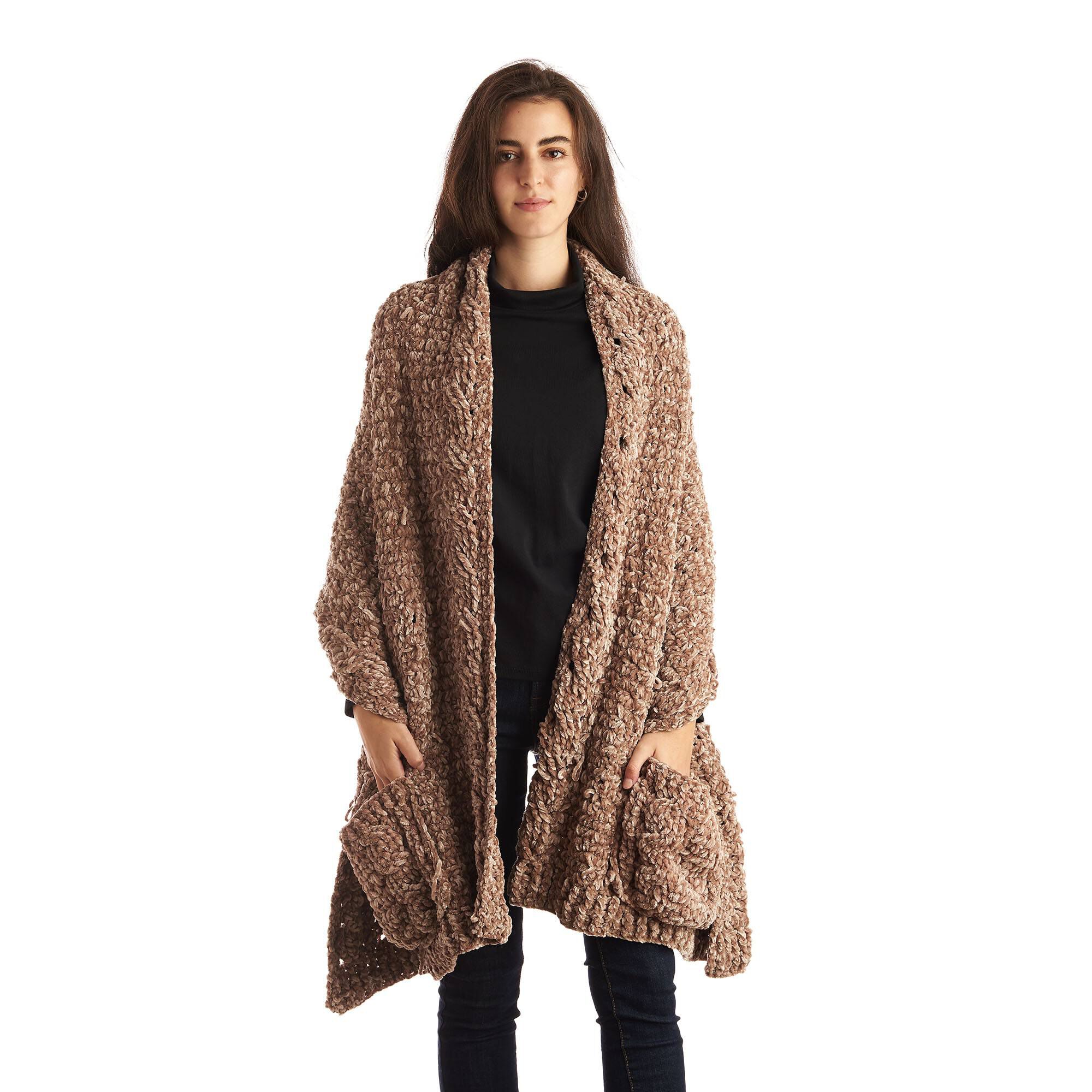 PATRÓN GRATIS Chal con Bolsillos de Terciopelo en Crochet (Muy fácil)