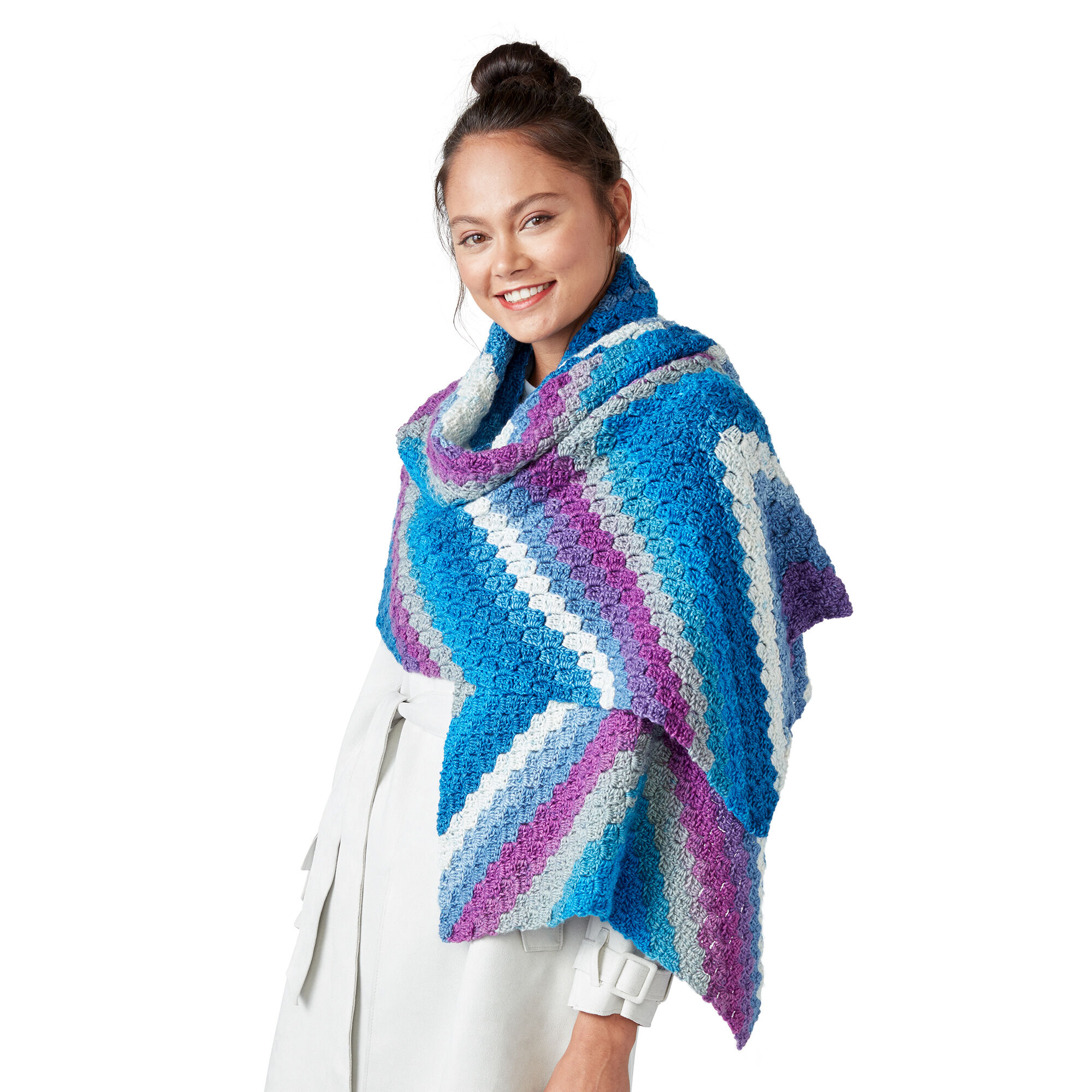 PATRÓN GRATIS Chal de Franjas de Chevron a Crochet