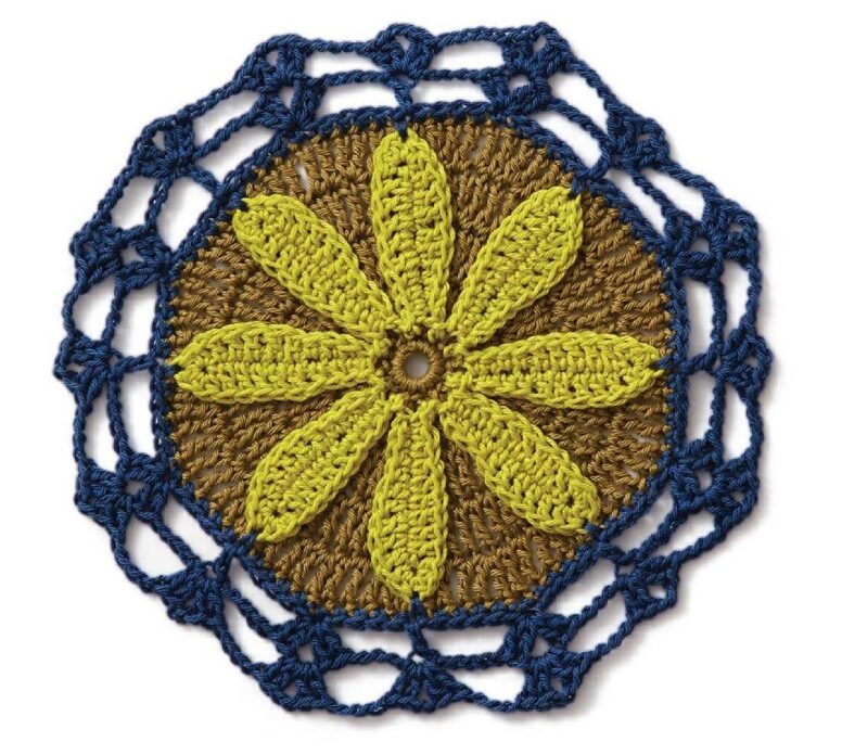 PATRÓN GRATIS Mandala de Girasol a Crochet