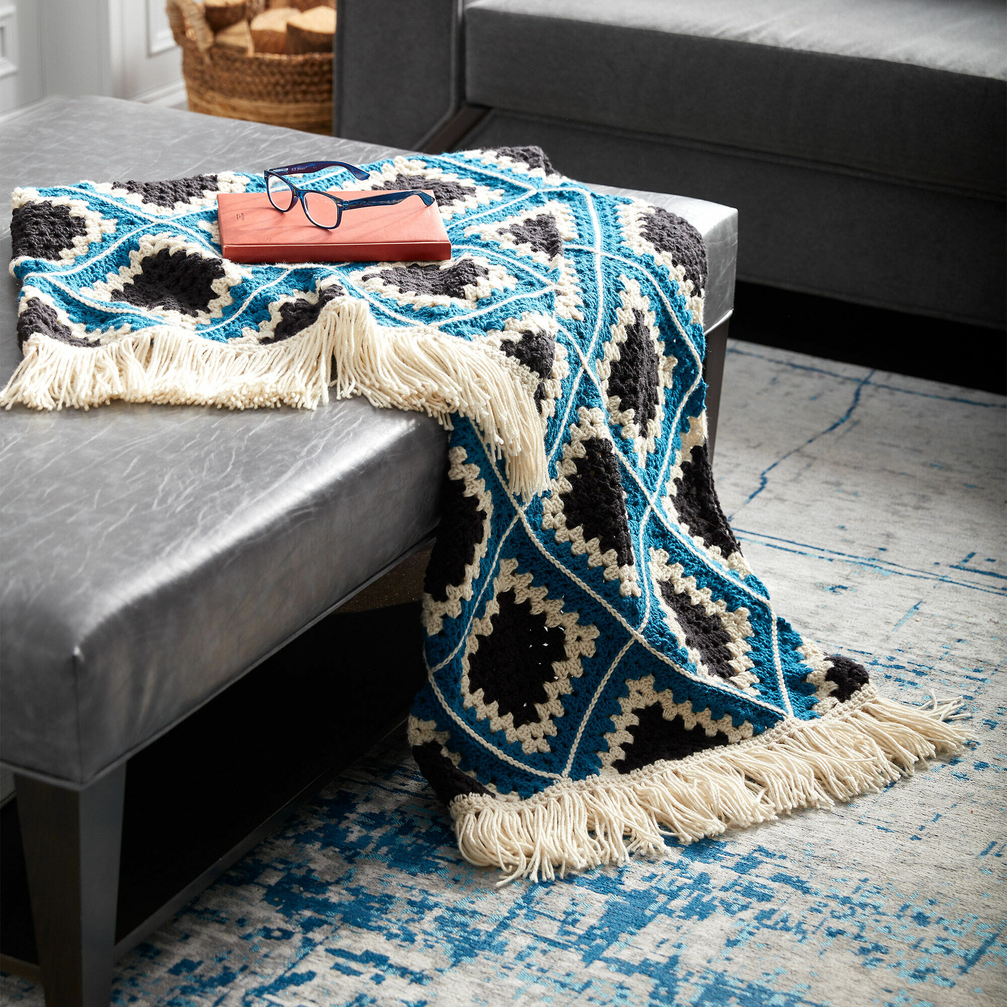 PATRÓN GRATIS Manta Africana de Diamantes a Crochet