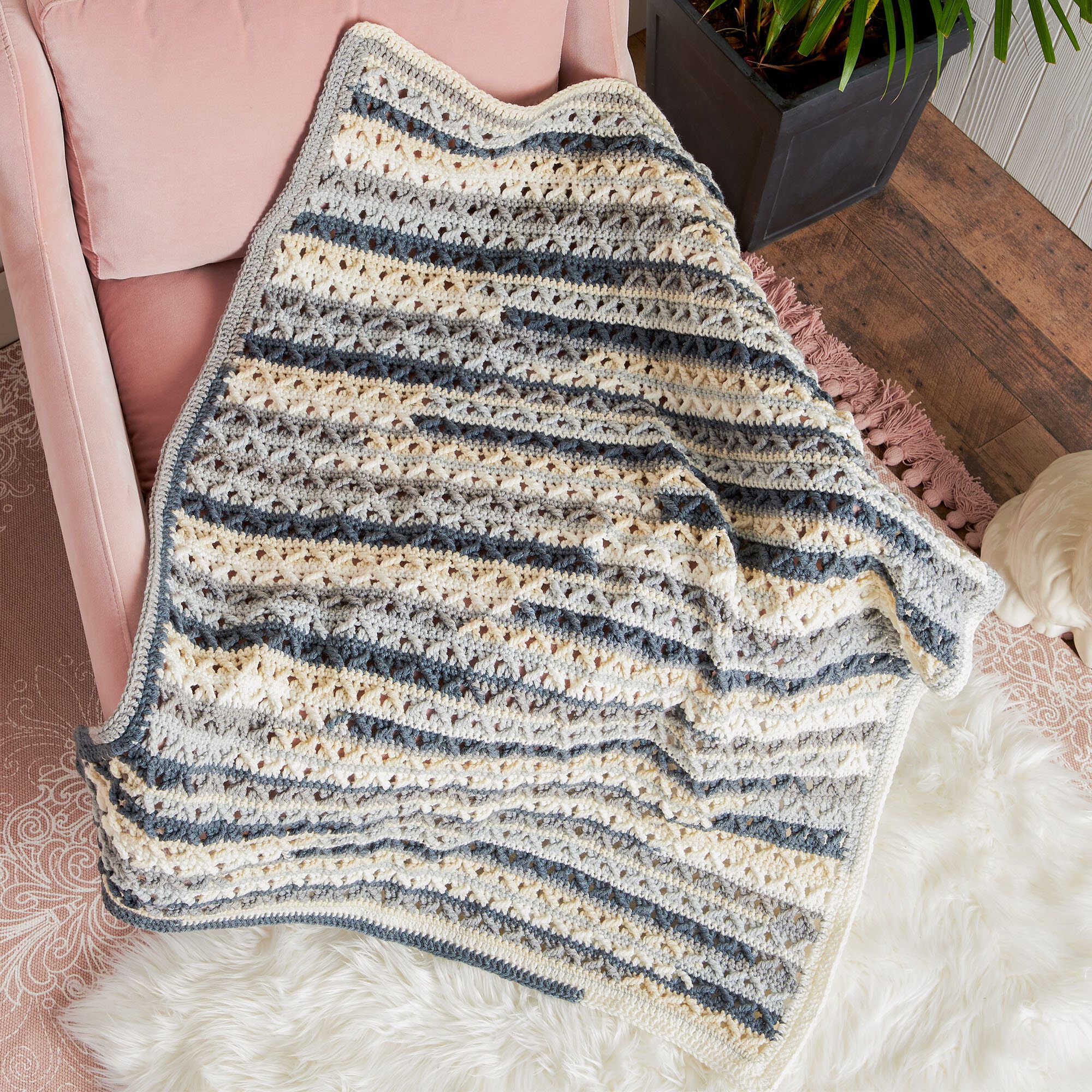 PATRÓN GRATIS Manta en Punto Cruzado Lapghan a Crochet